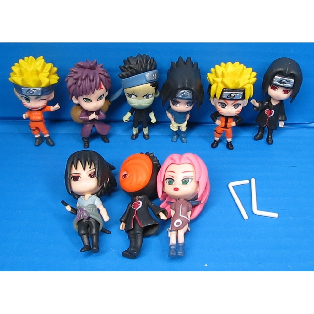 Naruto Shippuden Banpresto Chibi Kyun-Chara figure NARUTO Lot of 9 No Stands